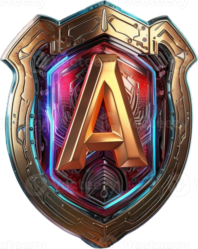 the logo for the game, a shield with the letter a png