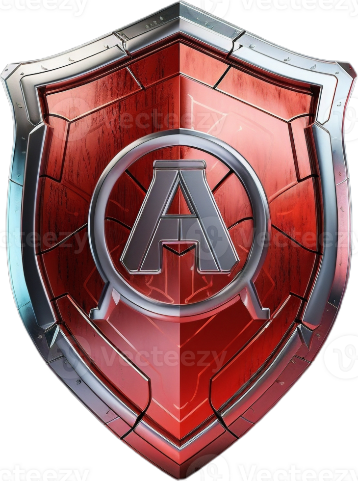 the logo for the game, a shield with the letter a png