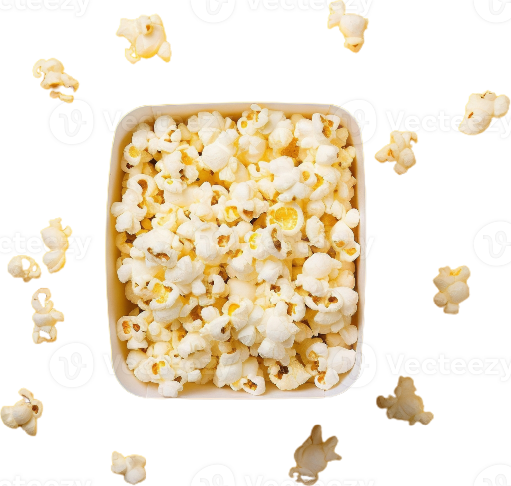 popcorn in a bucket on a transparent background png
