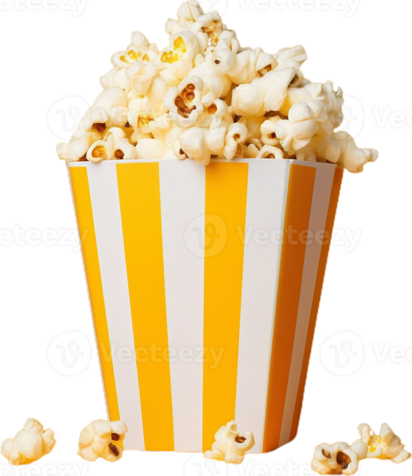 popcorn in a bucket on a transparent background png