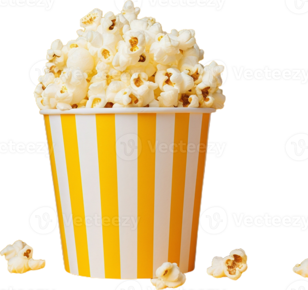 popcorn in a bucket on a transparent background png