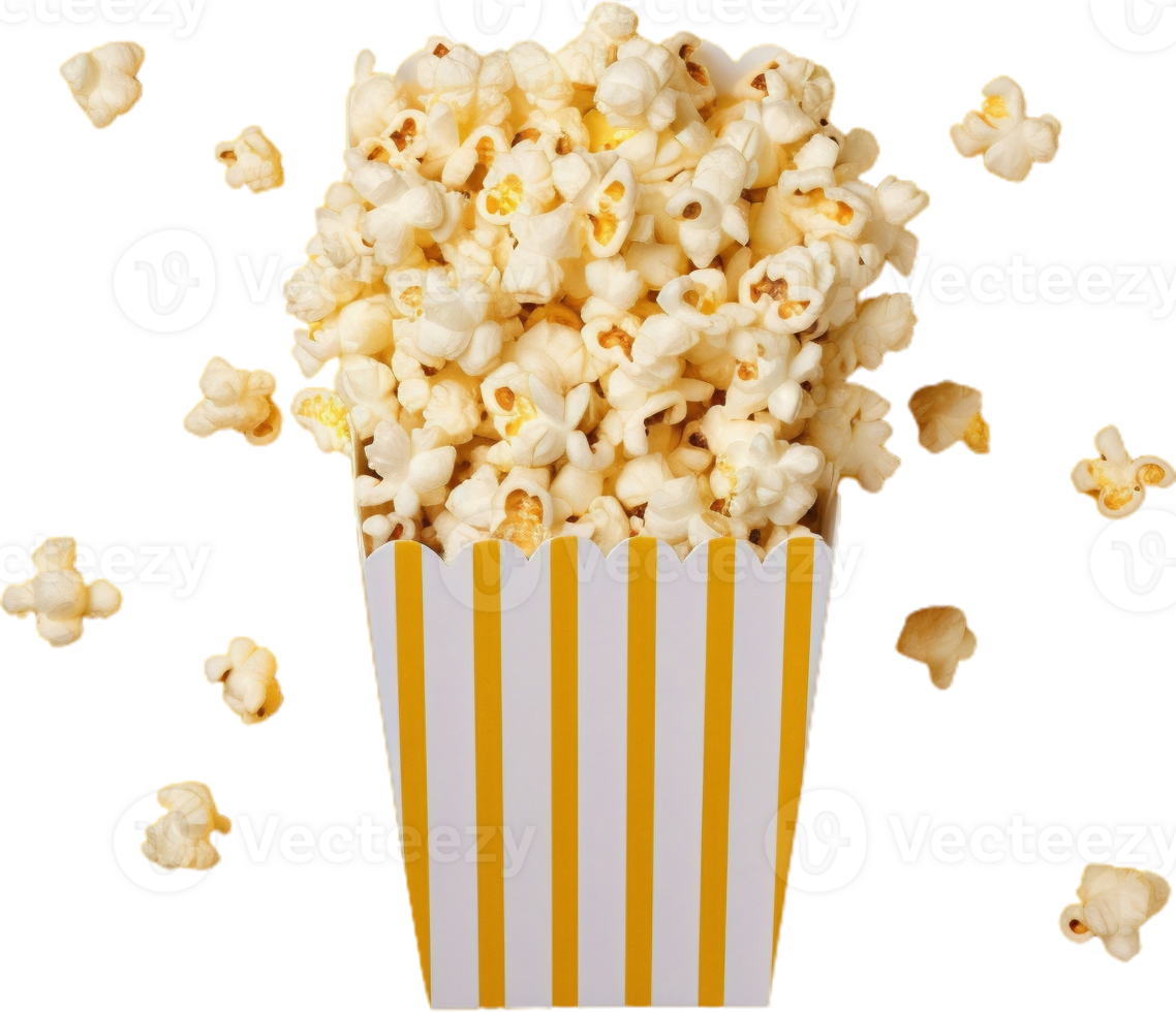 popcorn in a bucket on a transparent background png