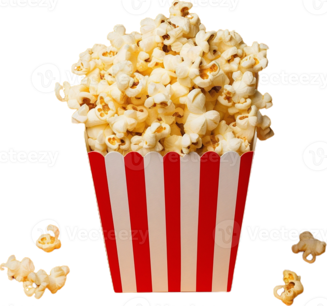 popcorn in a bucket on a transparent background png