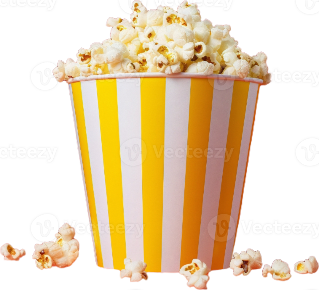 popcorn in a bucket on a transparent background png