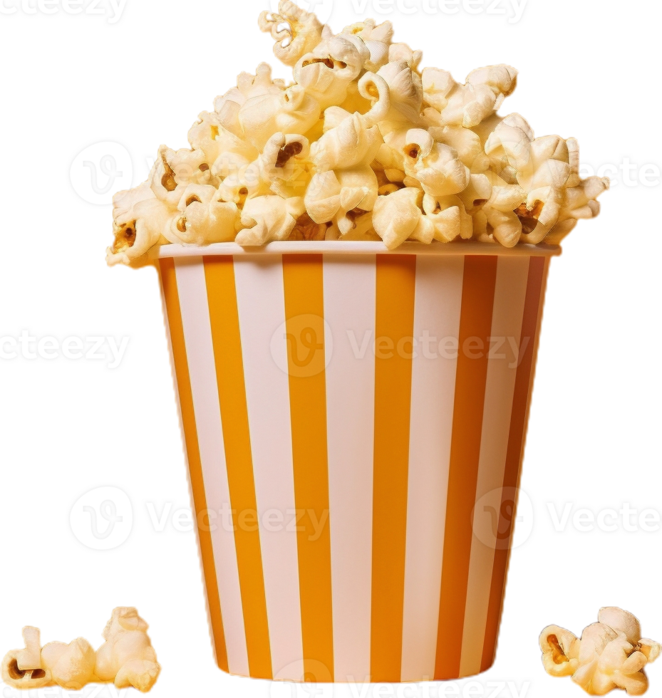 popcorn in a bucket on a transparent background png