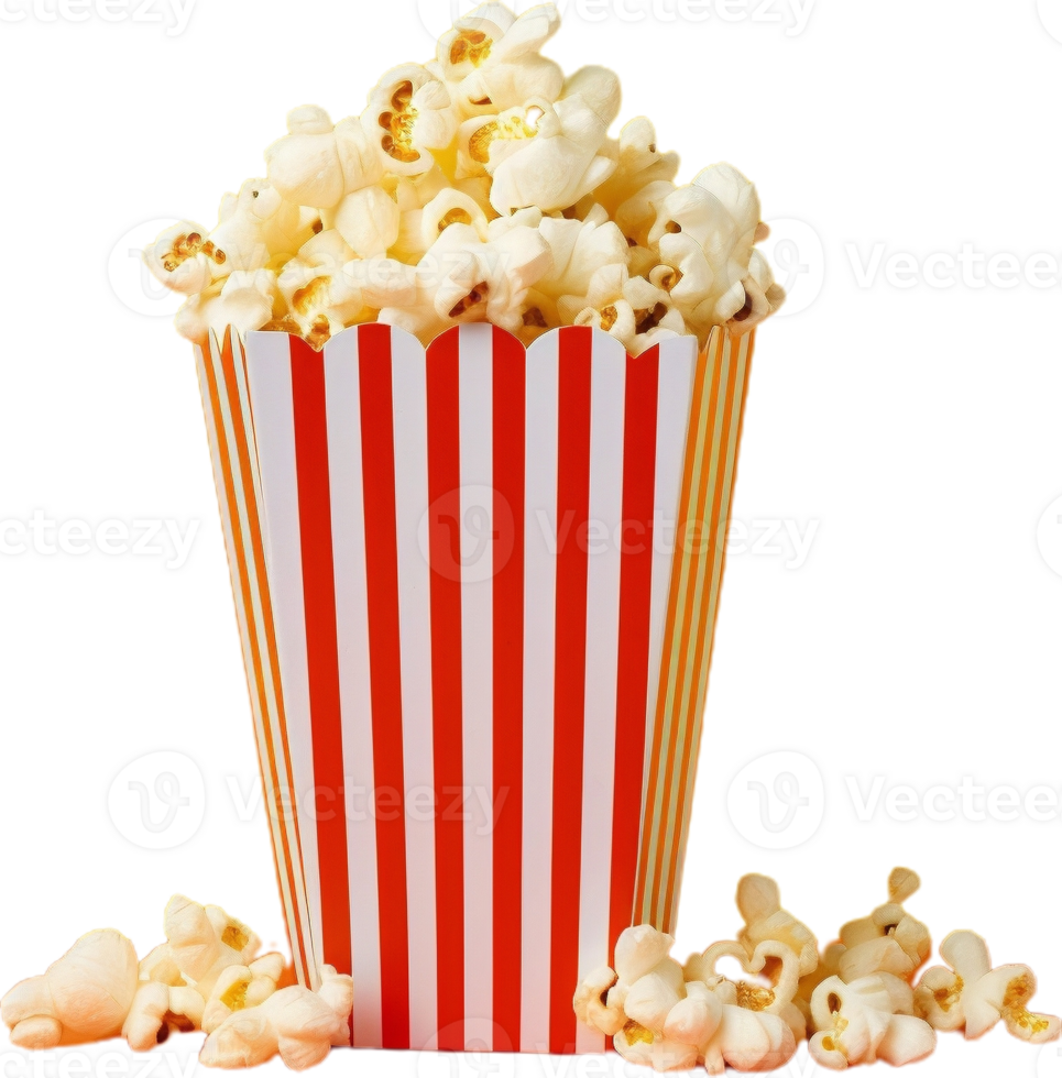 popcorn in a bucket on a transparent background png