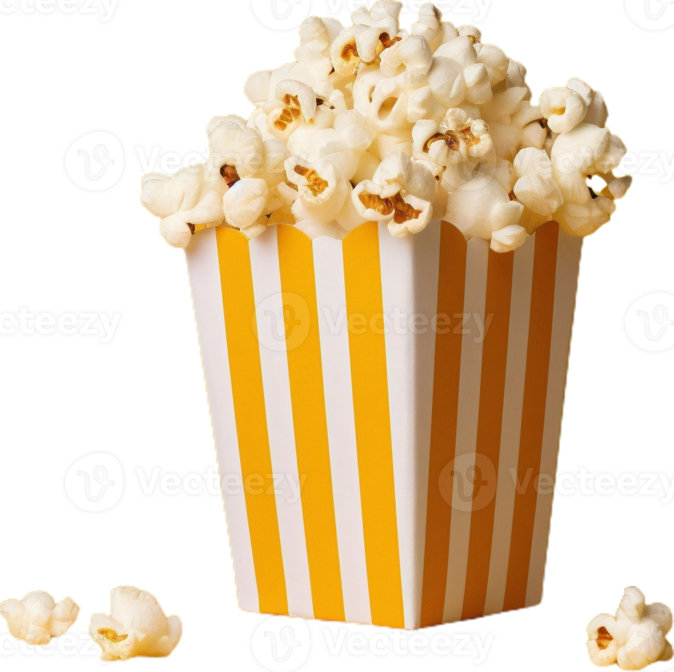 popcorn in a bucket on a transparent background png