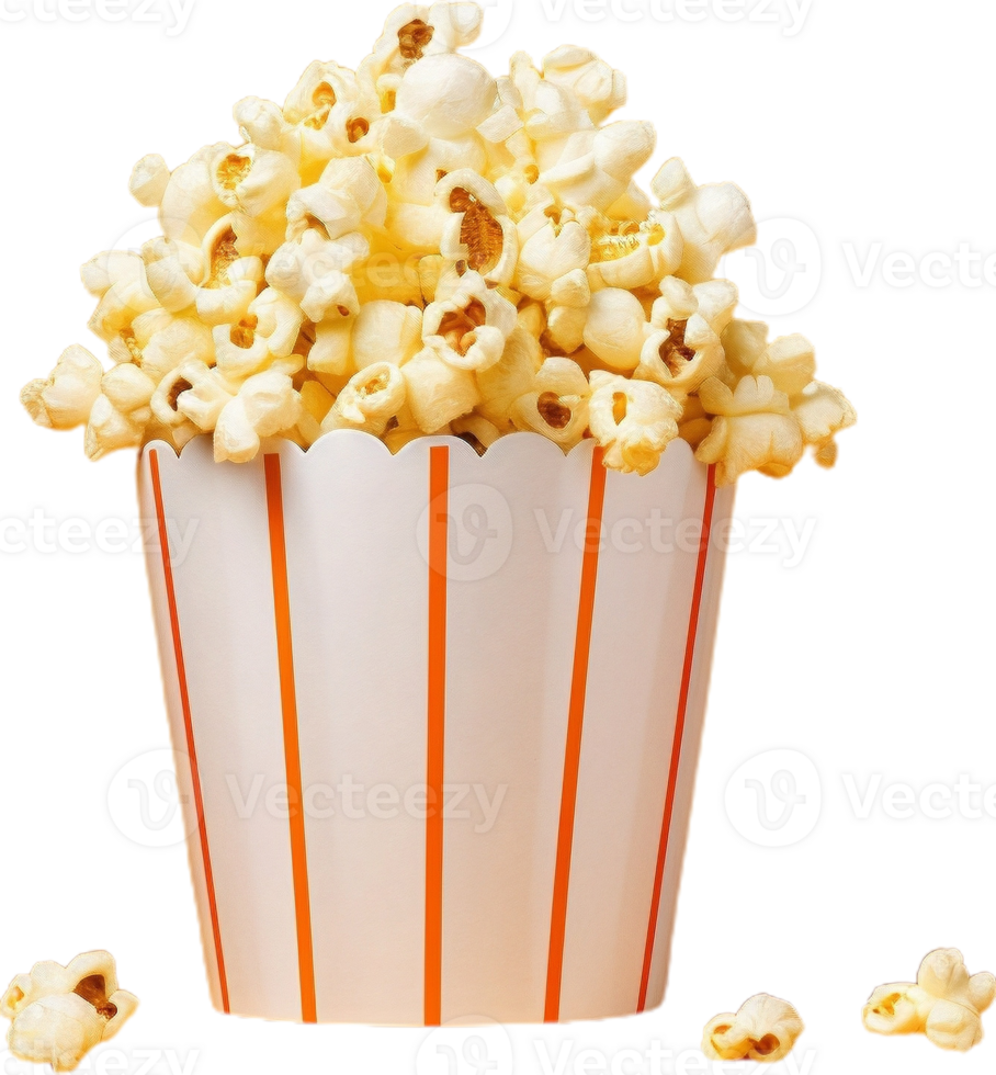 popcorn in a bucket on a transparent background png