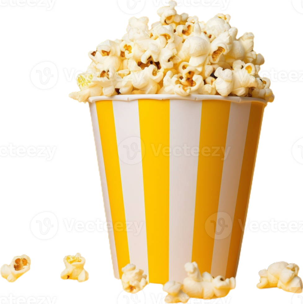 popcorn in a bucket on a transparent background png