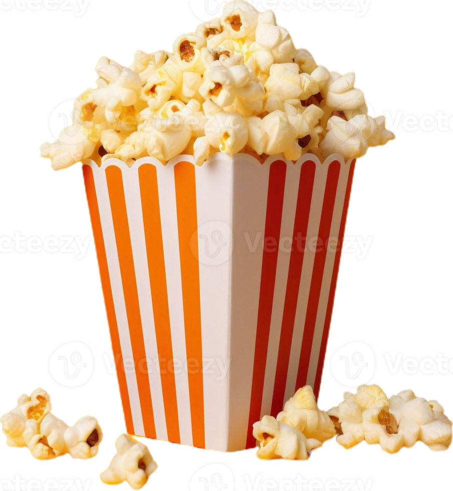 popcorn in a bucket on a transparent background png