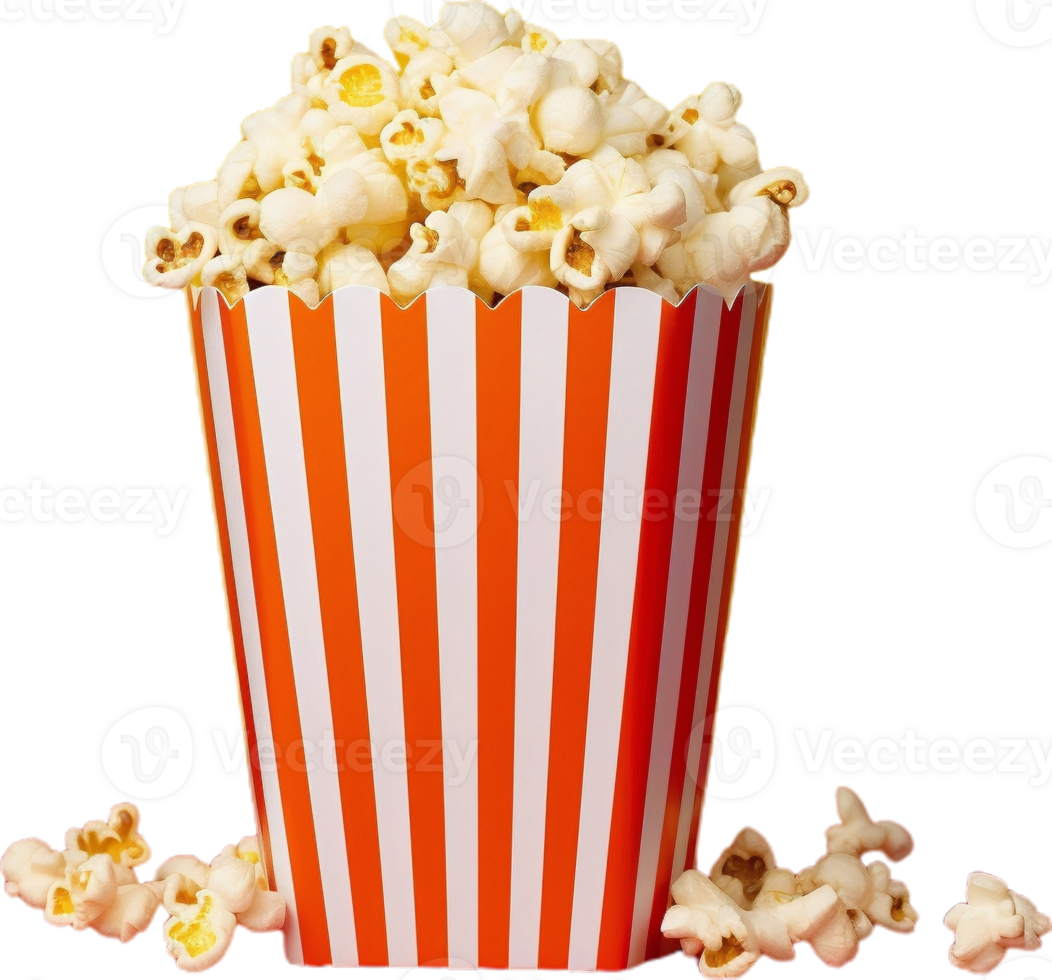 popcorn in a bucket on a transparent background png
