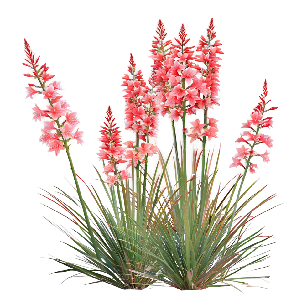 Hesperaloe Parviflora Bush with Transparent Background png