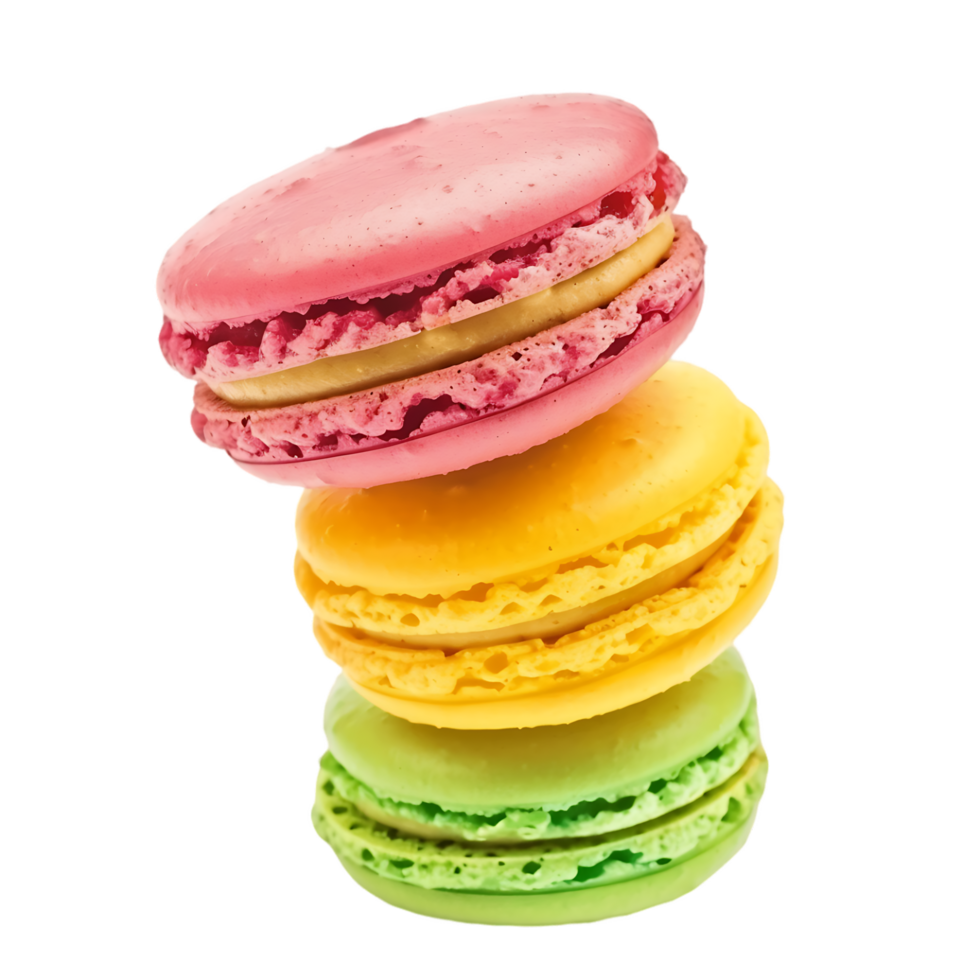 Colorful Macaroons Isolated on Transparent png