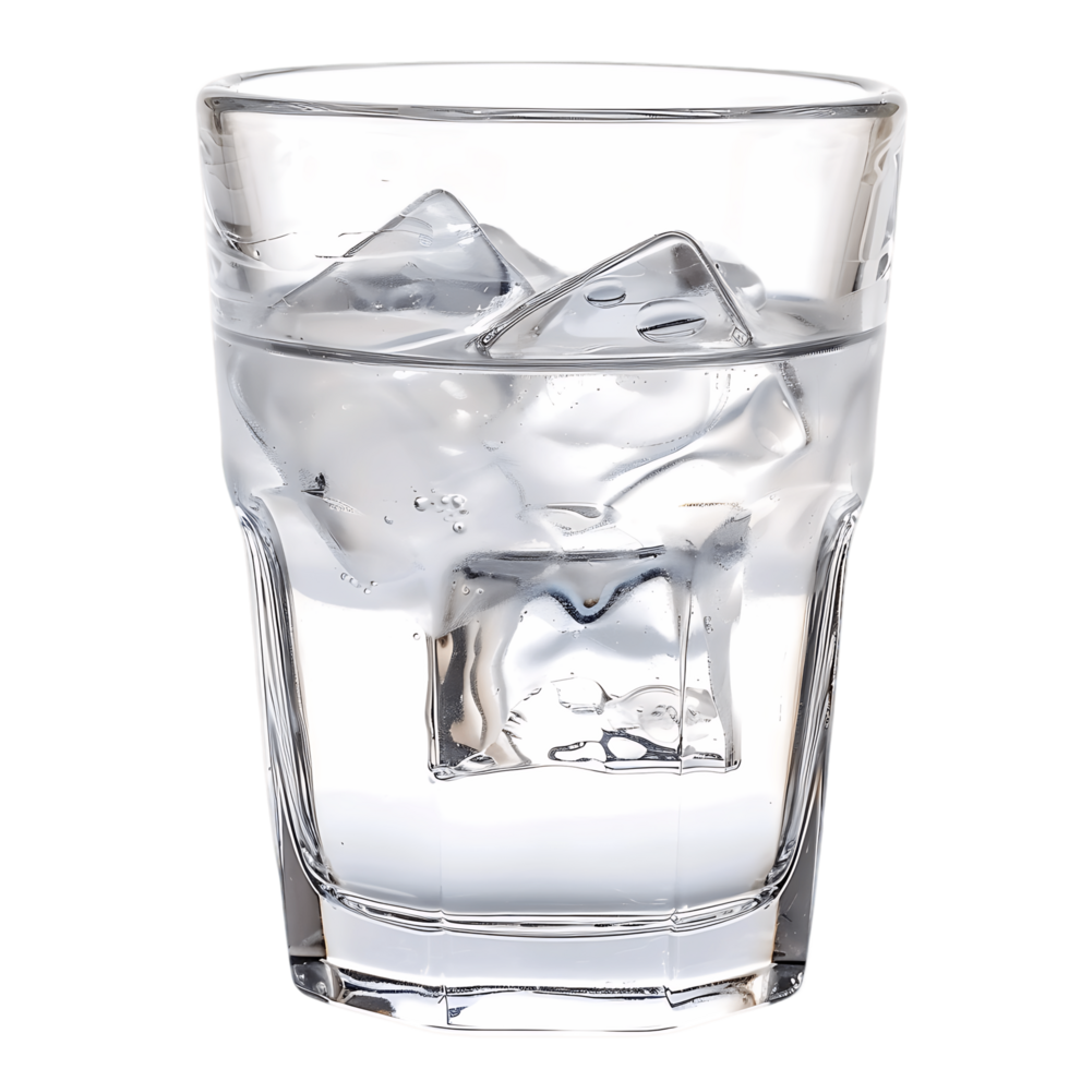 Ice Cube in Glass of Water Isolated png