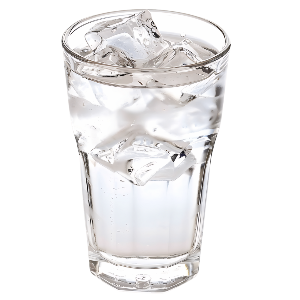Ice Cube in Water in Glass on Clear Background png