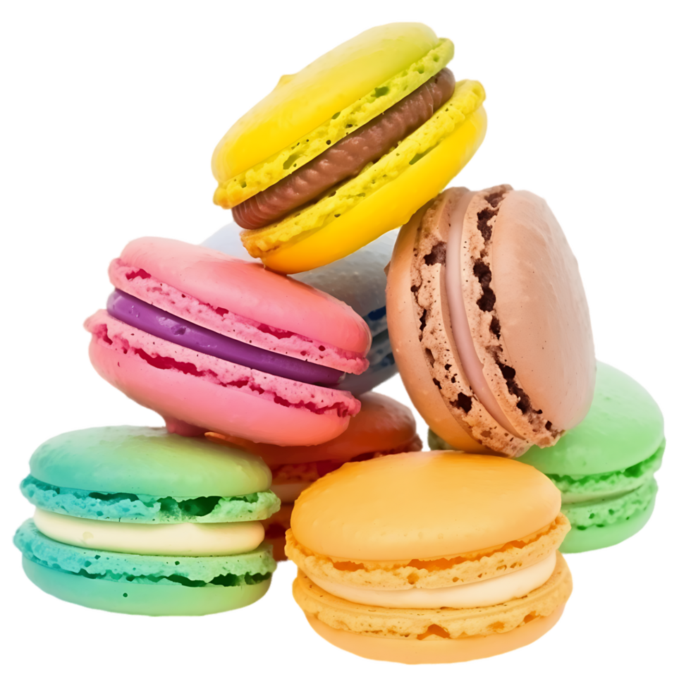 Mixed Macaroons Isolated on Clear Background png