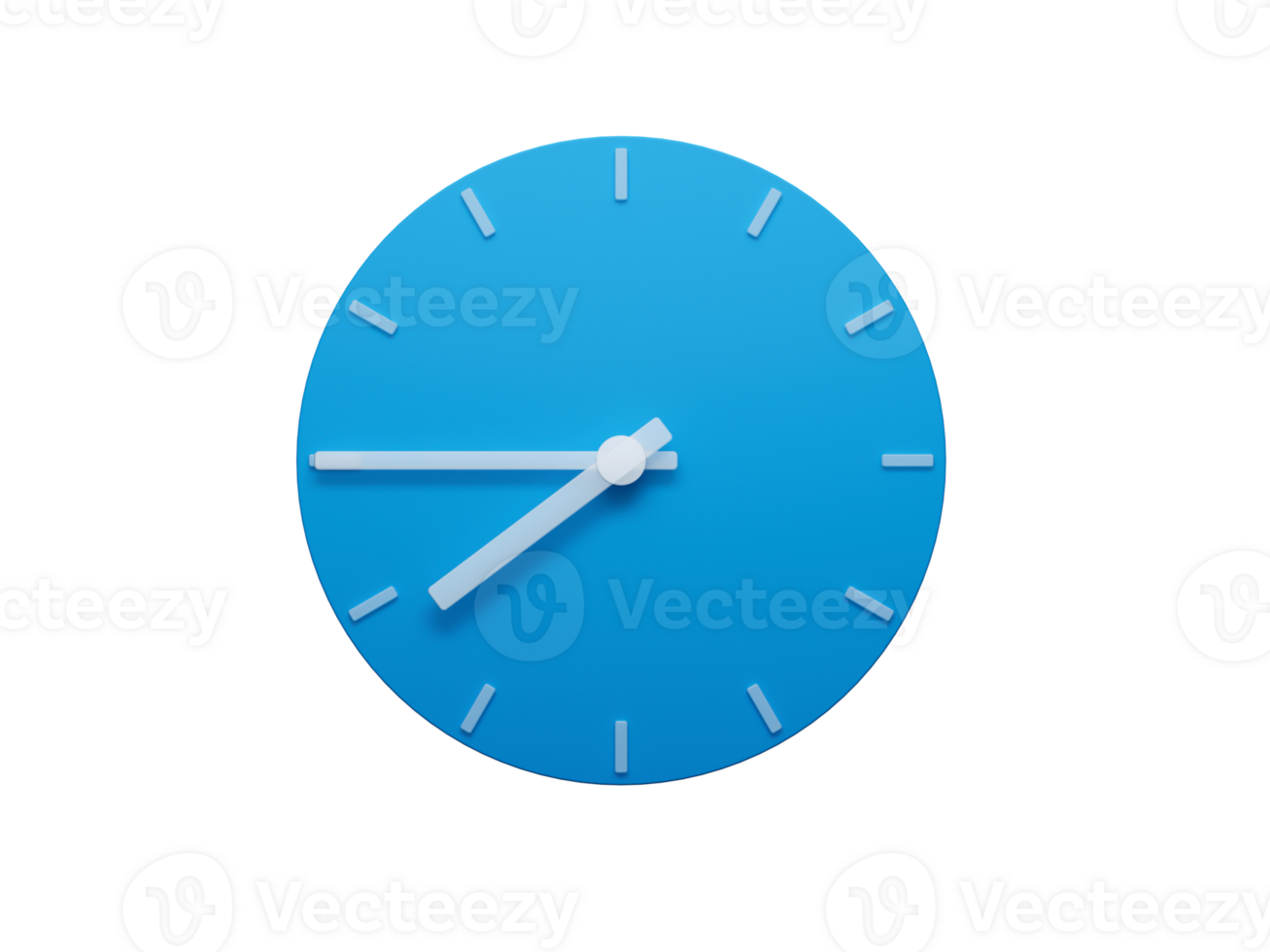Minimal Clock time Seven Forty Five 3d illustration png