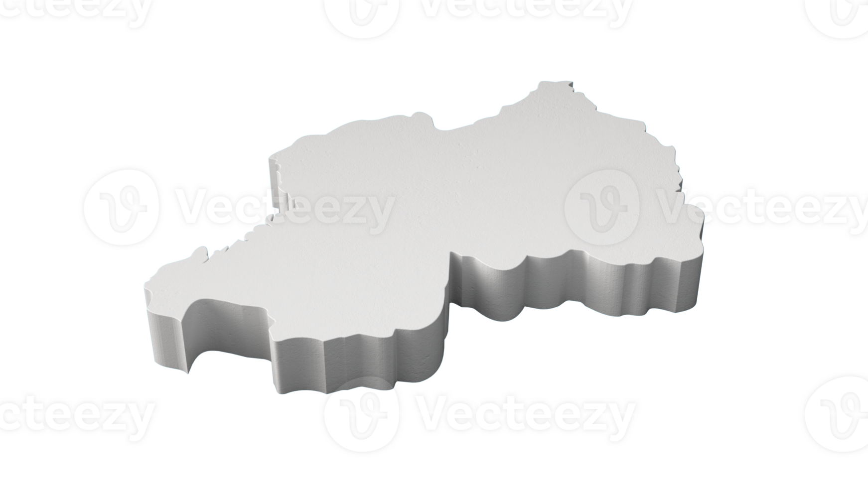 Rwanda 3D map Geography Cartography and topology map 3D illustration png