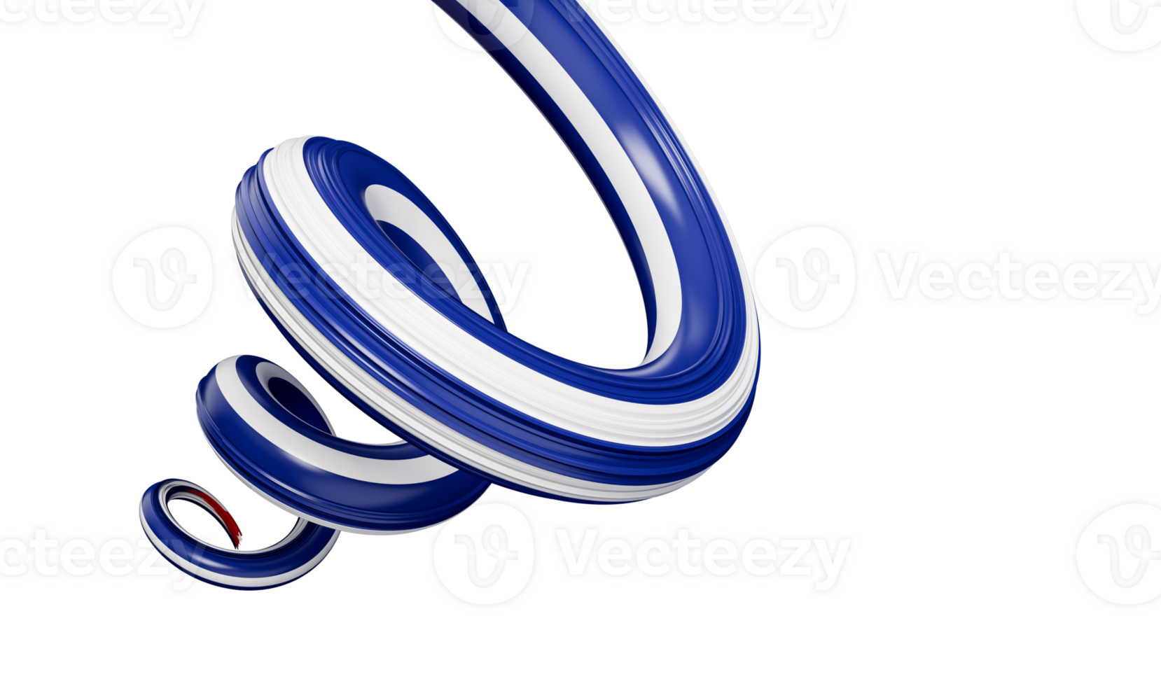 Waving ribbon or banner with flag of Cuba spiral or twisted independence day 3d illustration png