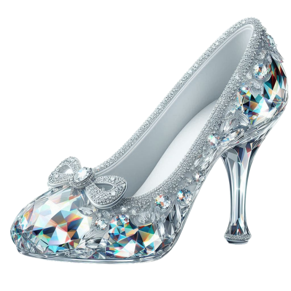 Generated Ai Cinder ella princes blue crystal shoes png