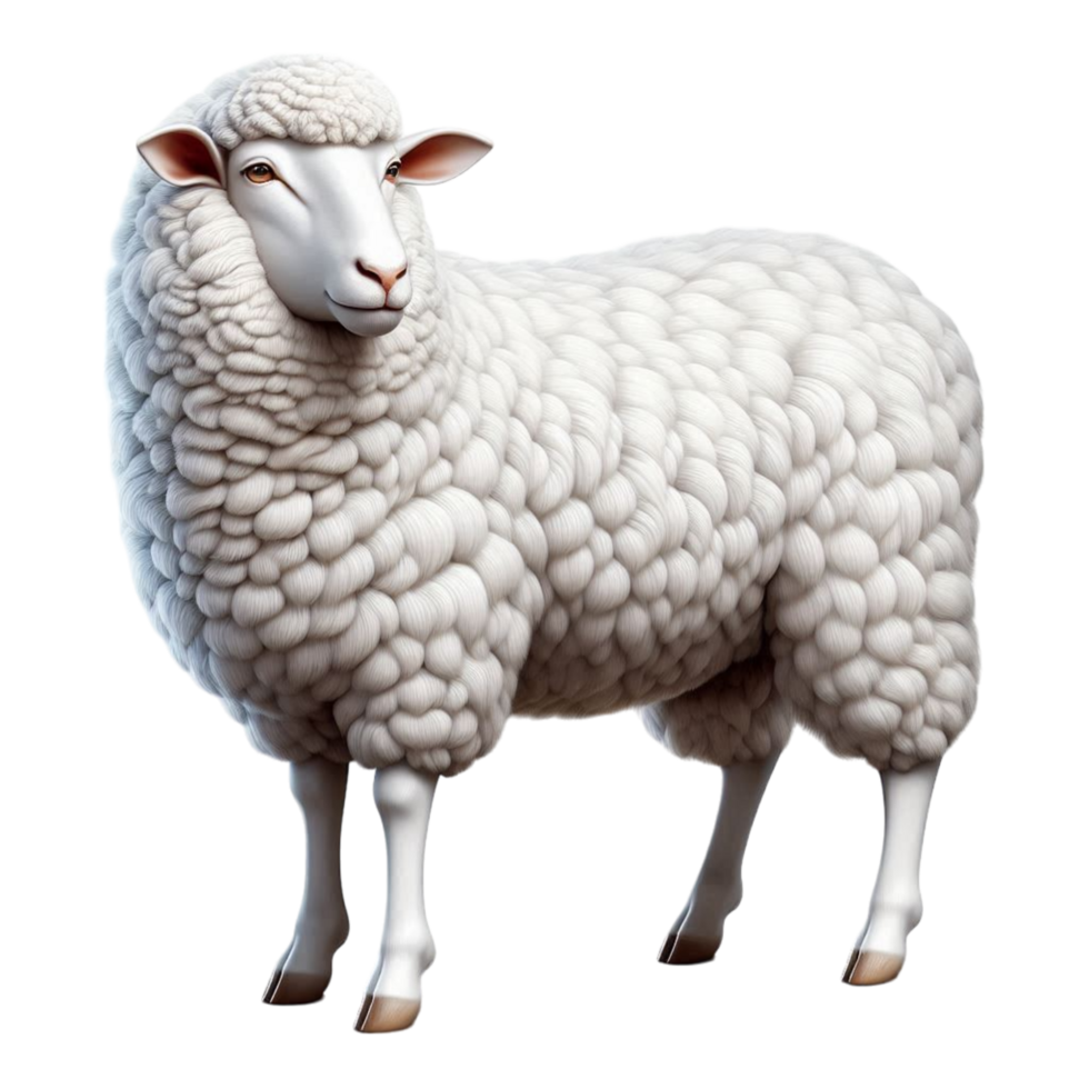 Generated Ai A sheep is standing on a grid with a pink nose png