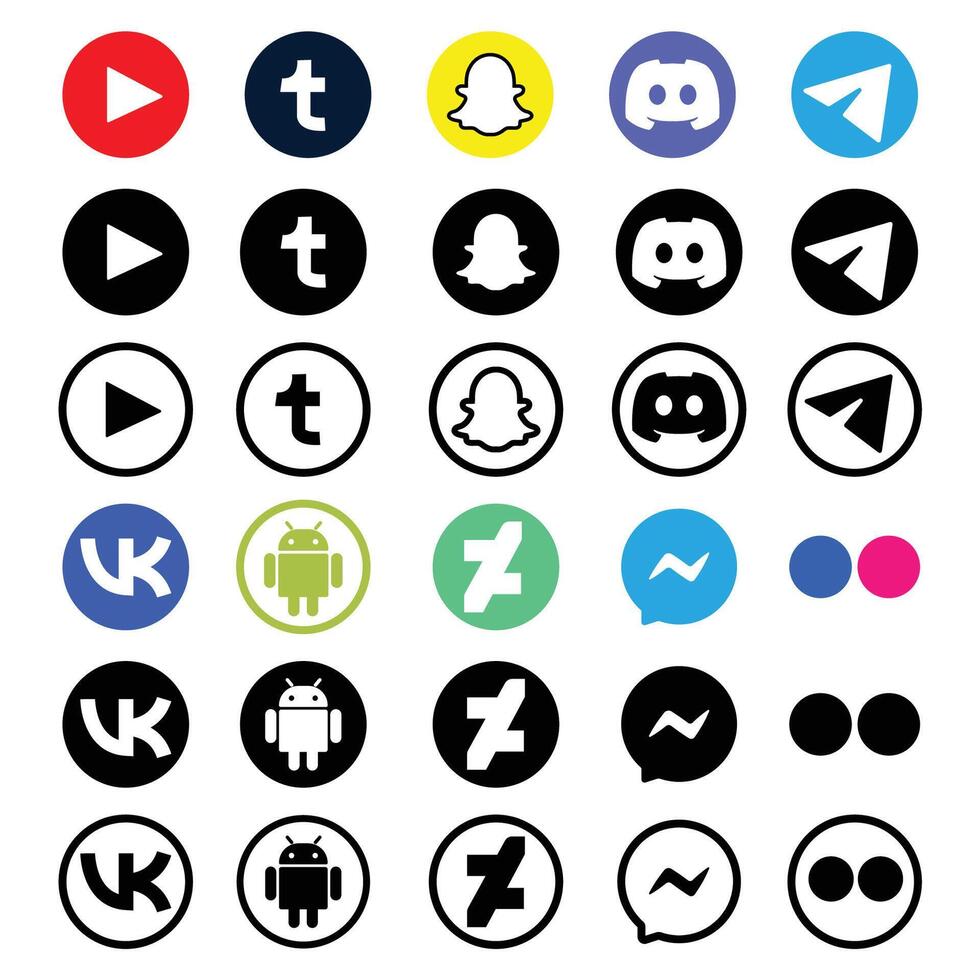 social media icon set vector