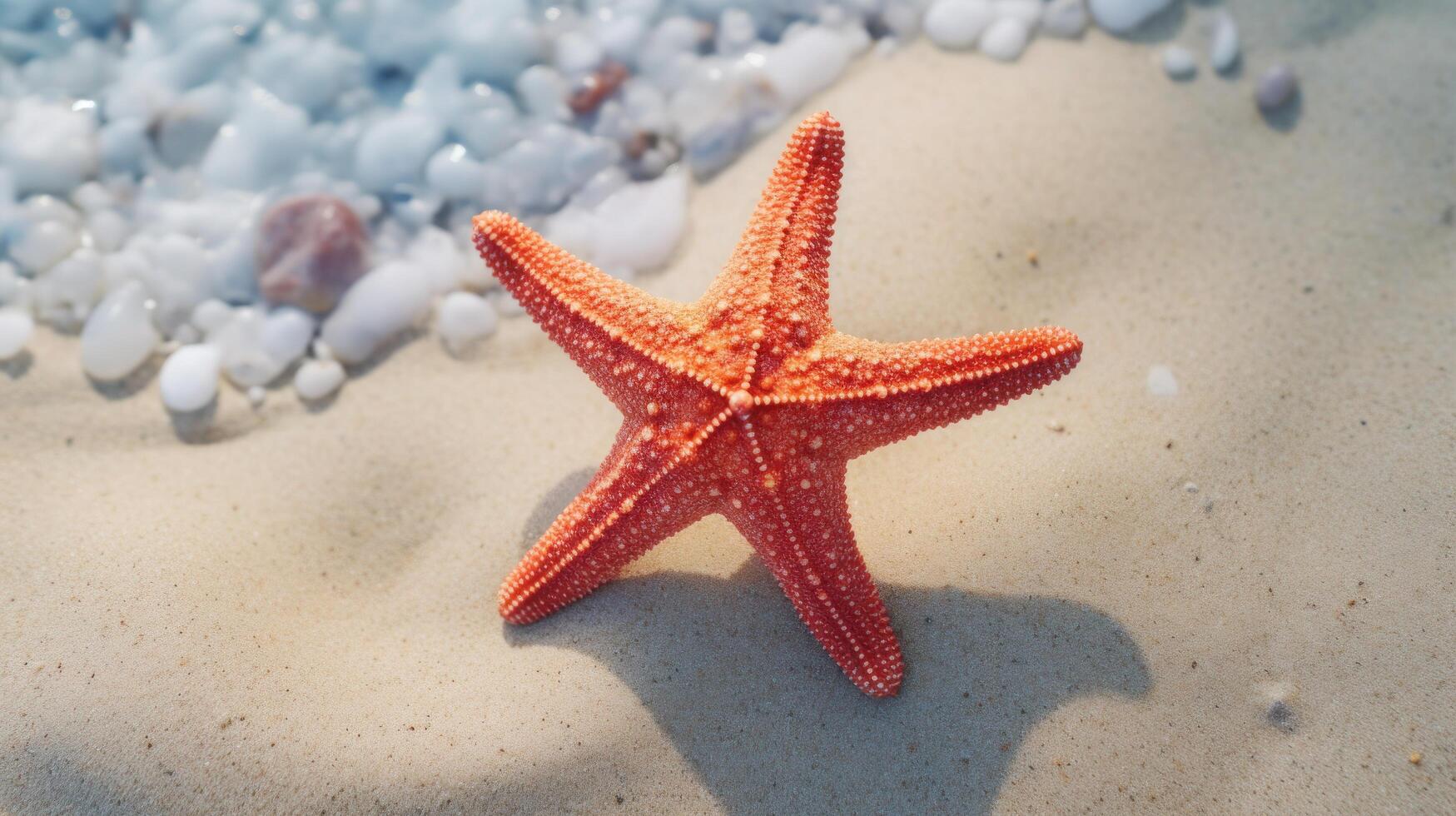 Starfish on the summer beach in sea water. Underwater ocean background, Starfish on a sandy tropical beach, Starfish on a Caribbean beach in summer make for a nice vacation photo