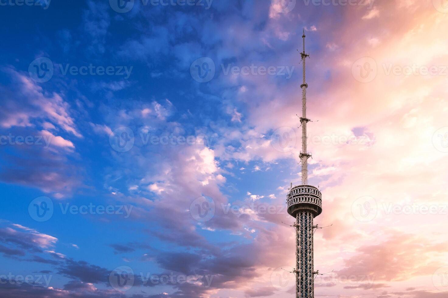 TV tower in Tashkent in Uzbekistan on background a cloudy sky photo