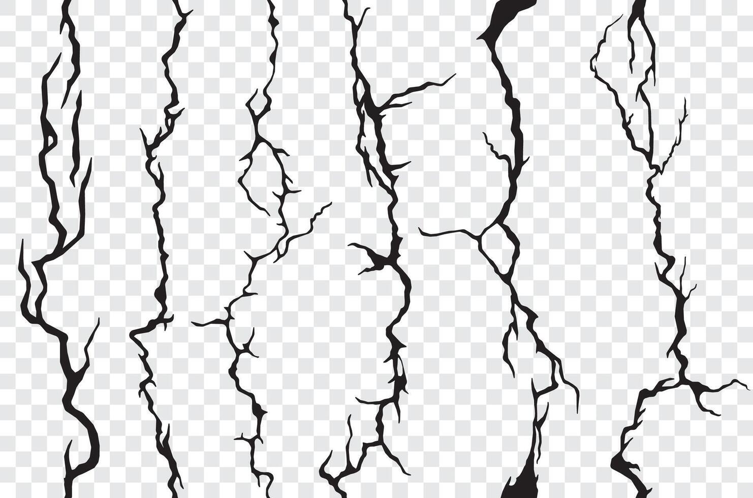 Seamless cracks in the wall, plaster or ground vector