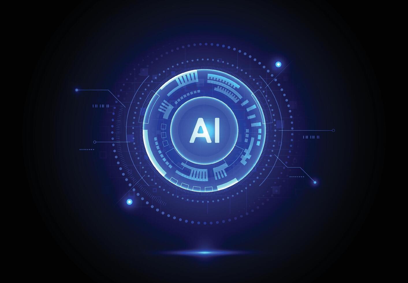 Artificial intelligence chipset on circuit board in futuristic concept technology artwork for web, banner, card, cover vector