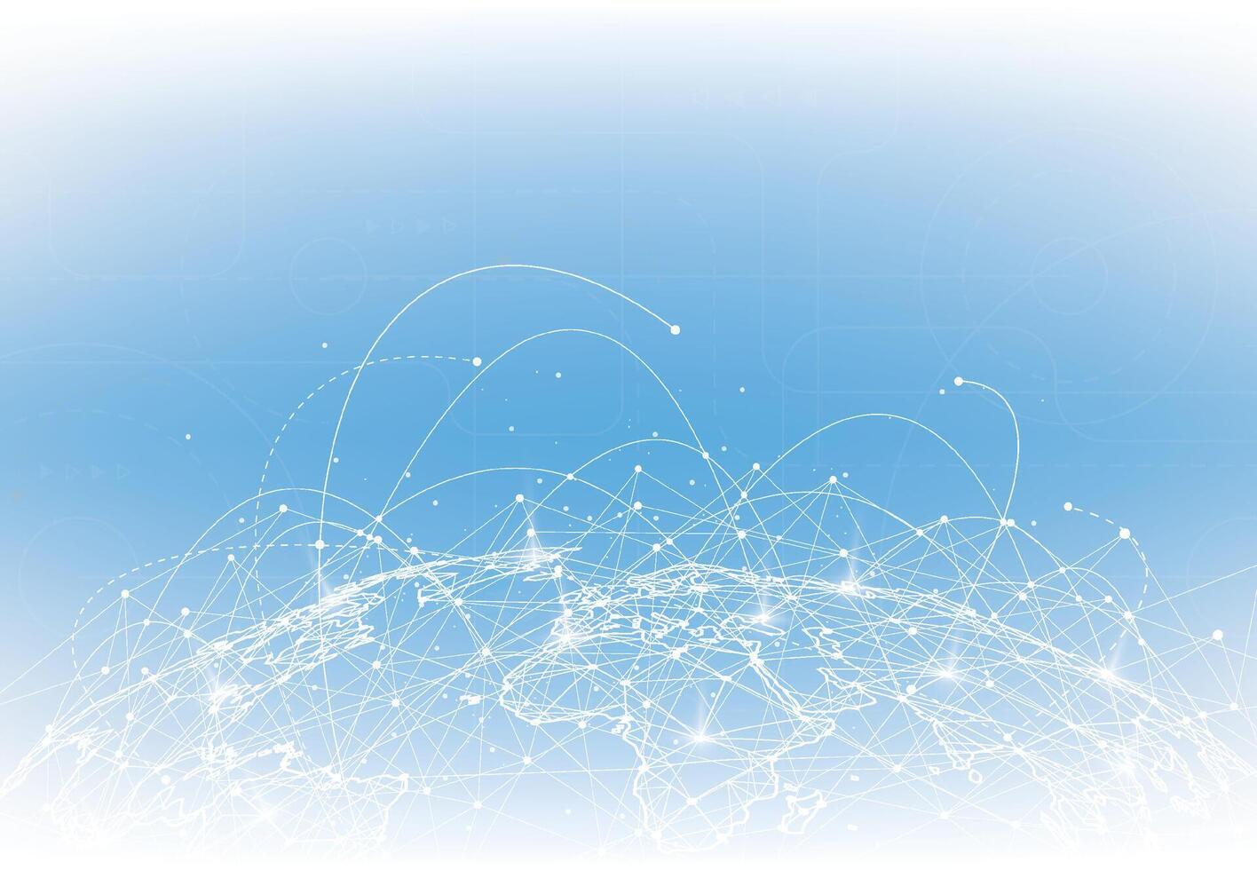 Global network connection. World map point and line composition concept of global business vector