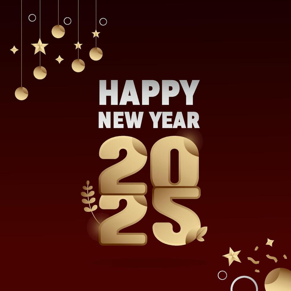 Happy New Year 2025 Celebration Banner Design Template vector
