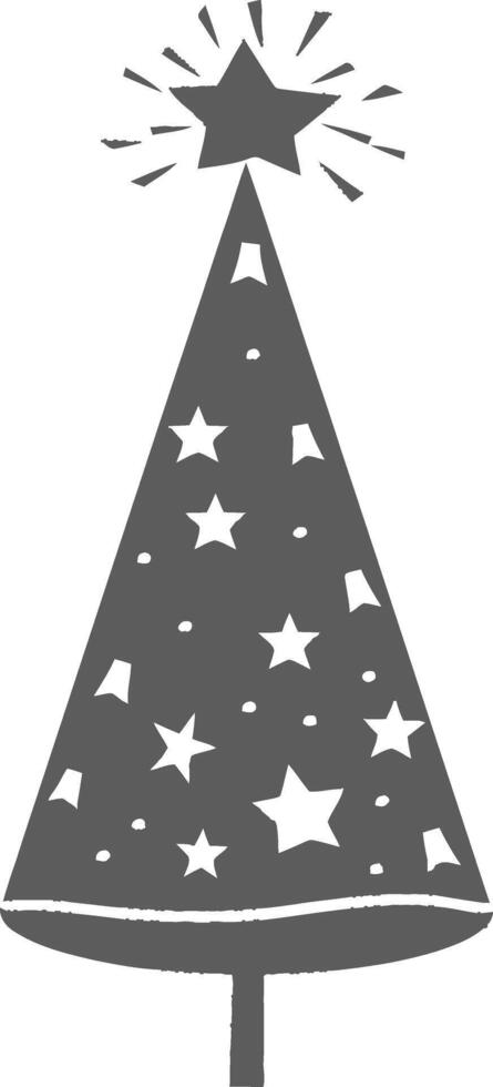 silhouette of birthday hat black color only vector