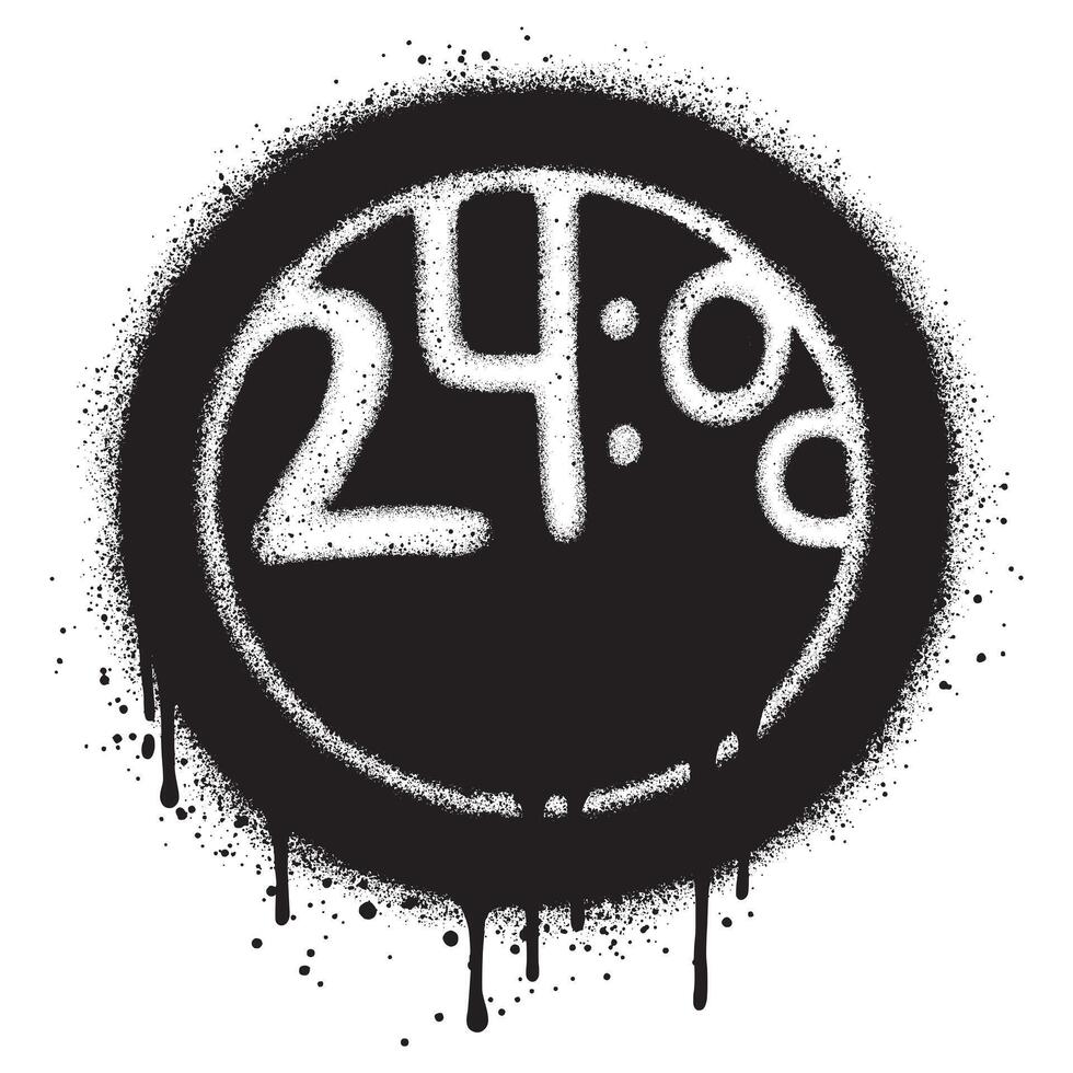 Spray Painted Graffiti O'clock isolated with a white background. design street art. EPS 10. vector