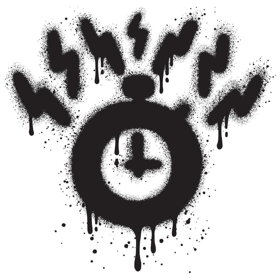 Spray Painted Graffiti stopwatch isolated with a white background. design street art. EPS 10. vector