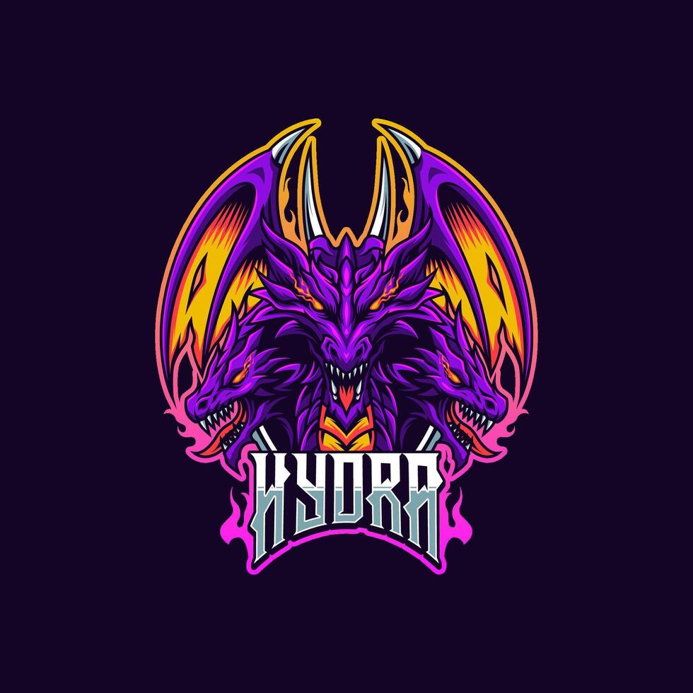 Hydra logo esports template for gaming team vector