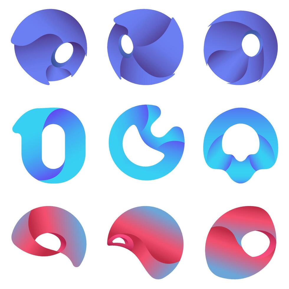 Gradient Modern Logo Bundle Letter O vector