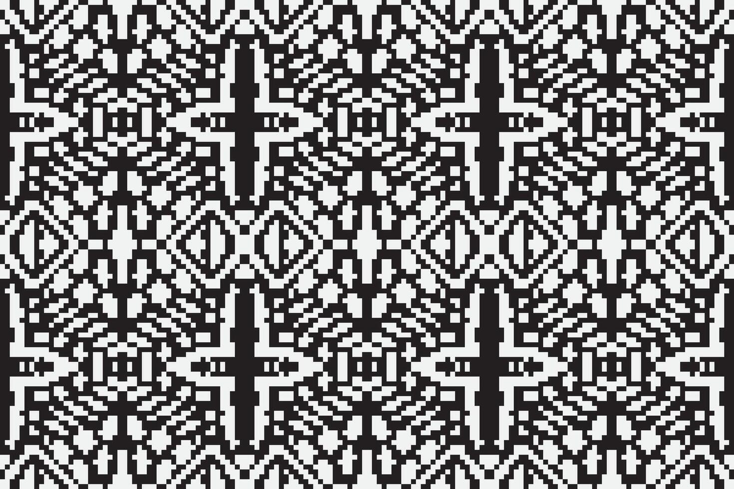 Nordic pattern Seamless Bandana print silk Motif embroidery, Pixel Ikat embroidery Design for Print vyshyvanka placemat quilt sarong sarong beach kurtis Indian motifs vector