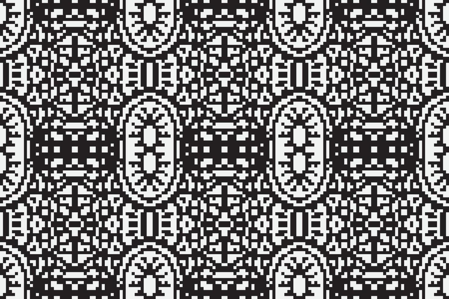 Nordic pattern Seamless Mughal architecture Motif embroidery, Pixel Ikat embroidery Design for Print egyptian pattern tibetan mandala bandanna vector