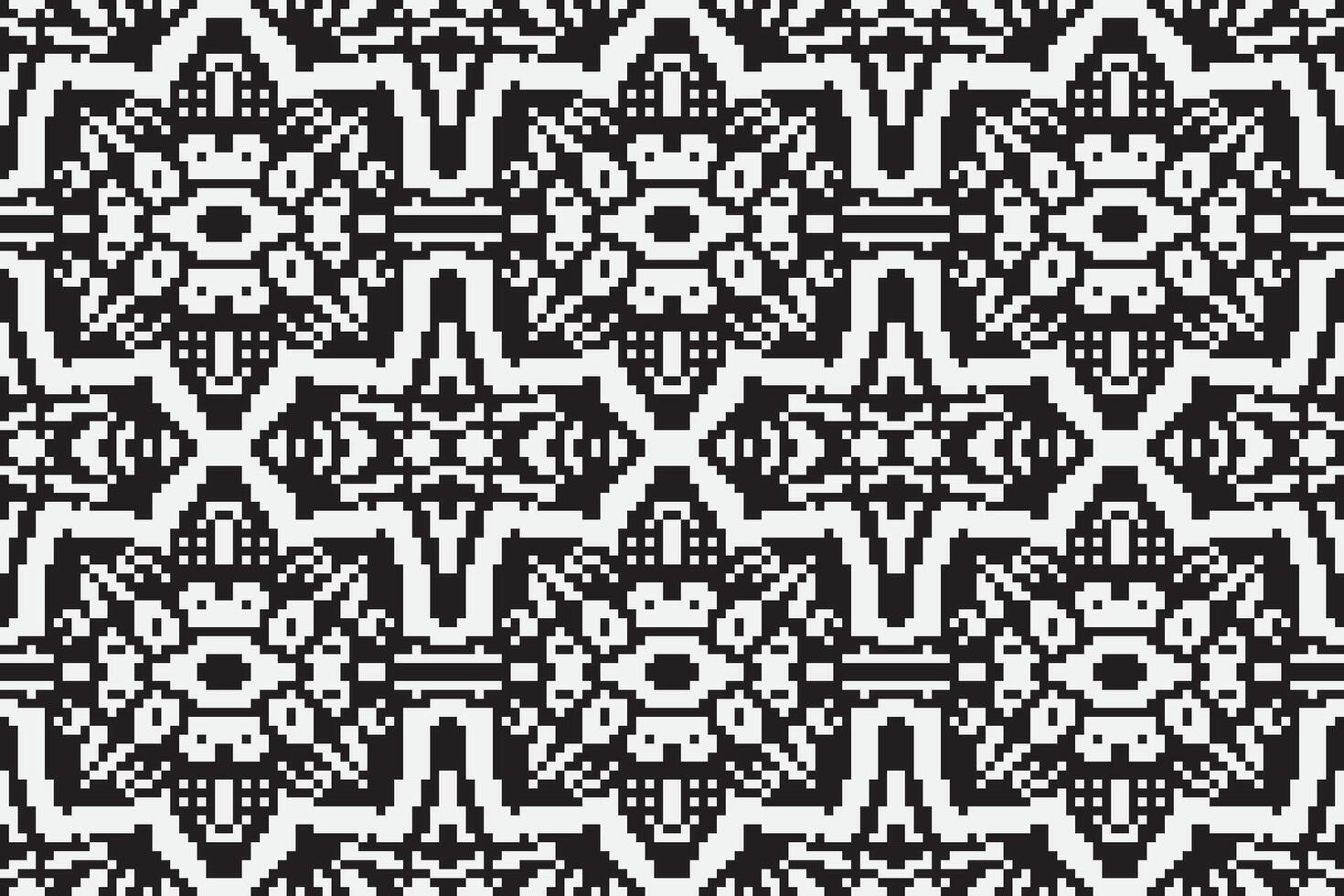 Silk fabric Patola sari Pattern Seamless Scandinavian pattern Motif embroidery, Pixel Ikat embroidery Design for Print tie dyeing pillowcase sambal puri kurti mughal architecture vector