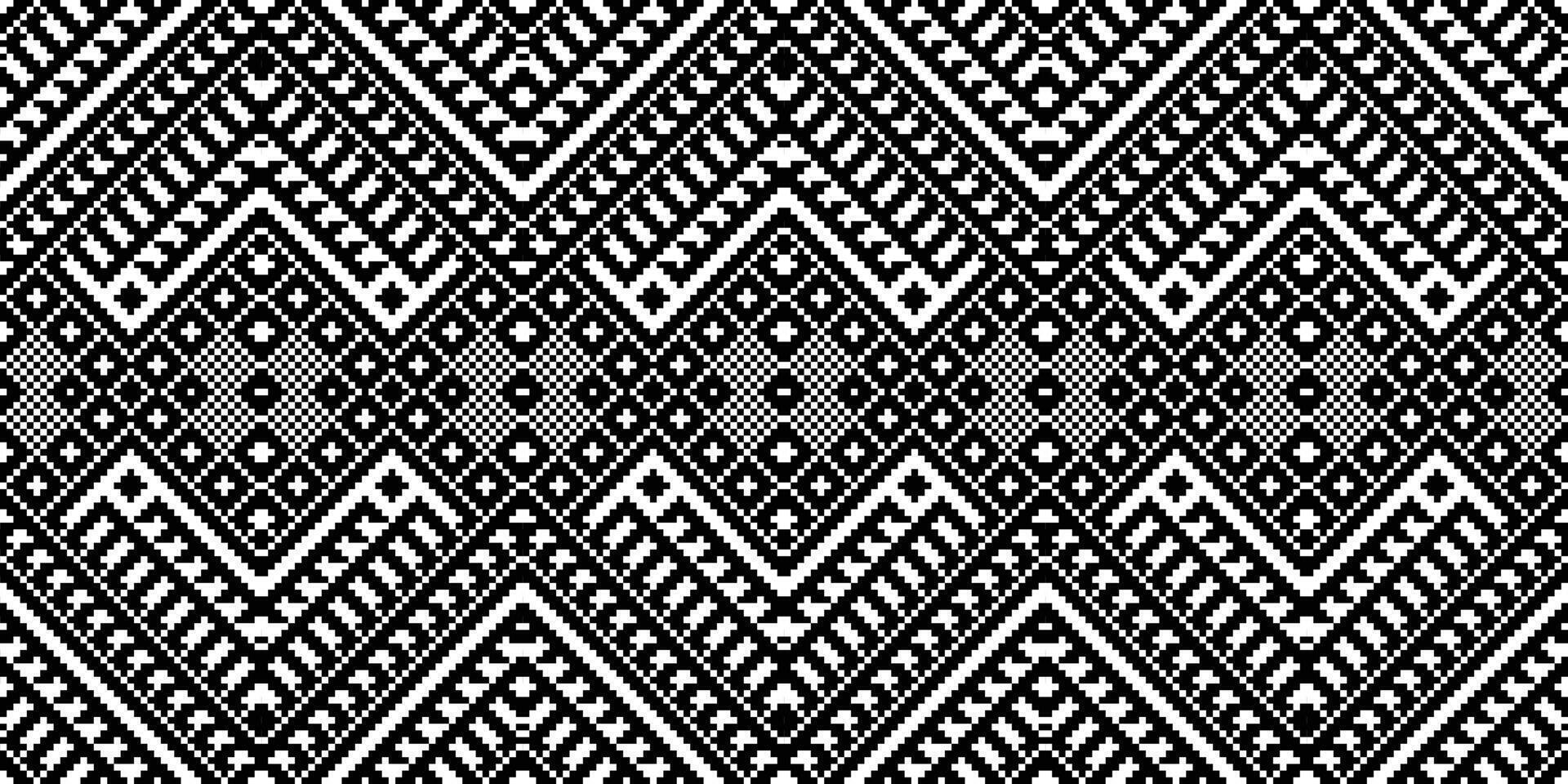 Pixel Seamless Pattern Embroidery Background. Pixel Stripes Geometric Ethnic Oriental Pattern Traditional. Pixel Aztec Style Abstract Design for Print Texture,fabric,saree,sari,carpet. vector