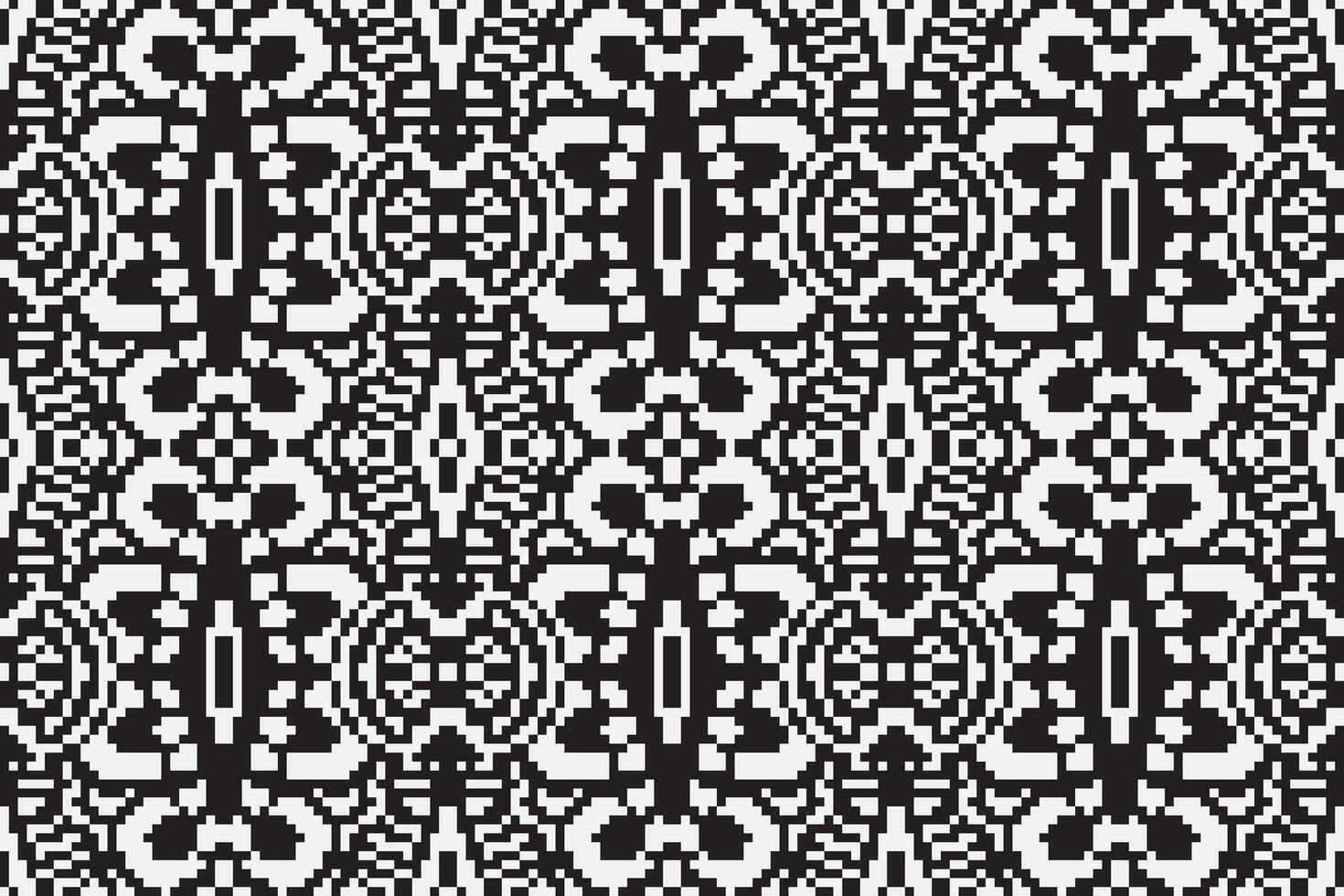 Motif folklore pattern Seamless Scandinavian pattern Motif embroidery, Pixel Ikat embroidery Design for Print tie dyeing pillowcase sambal puri kurti mughal architecture vector
