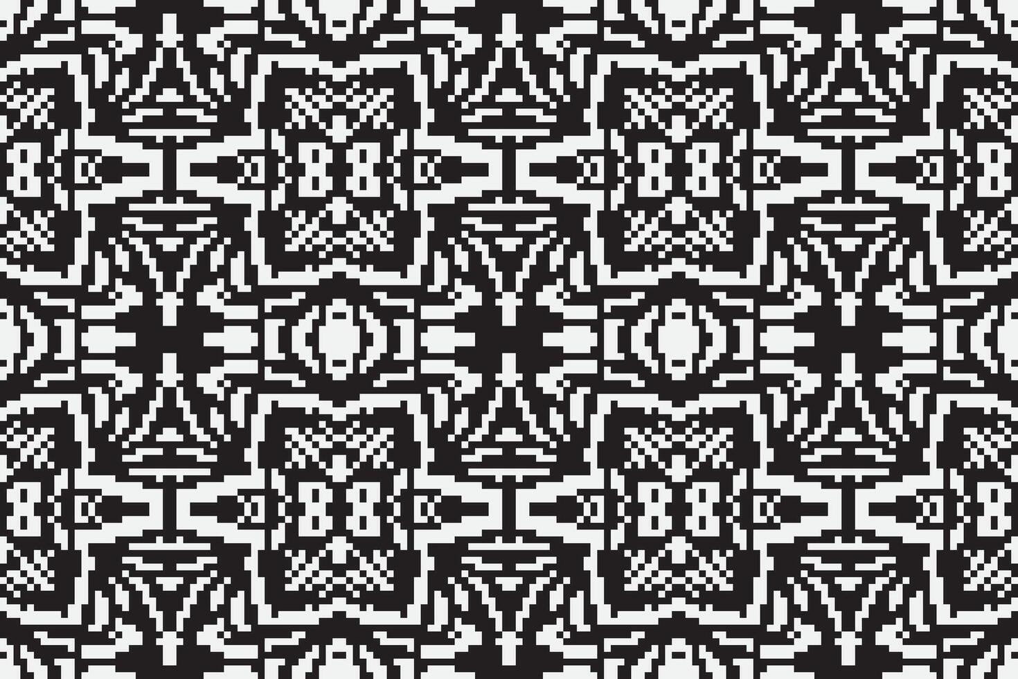 Silk fabric Patola sari Pattern Seamless Scandinavian pattern Motif embroidery, Pixel Ikat embroidery Design for Print tapestry floral kimono repeat pattern lacing spanish motif vector