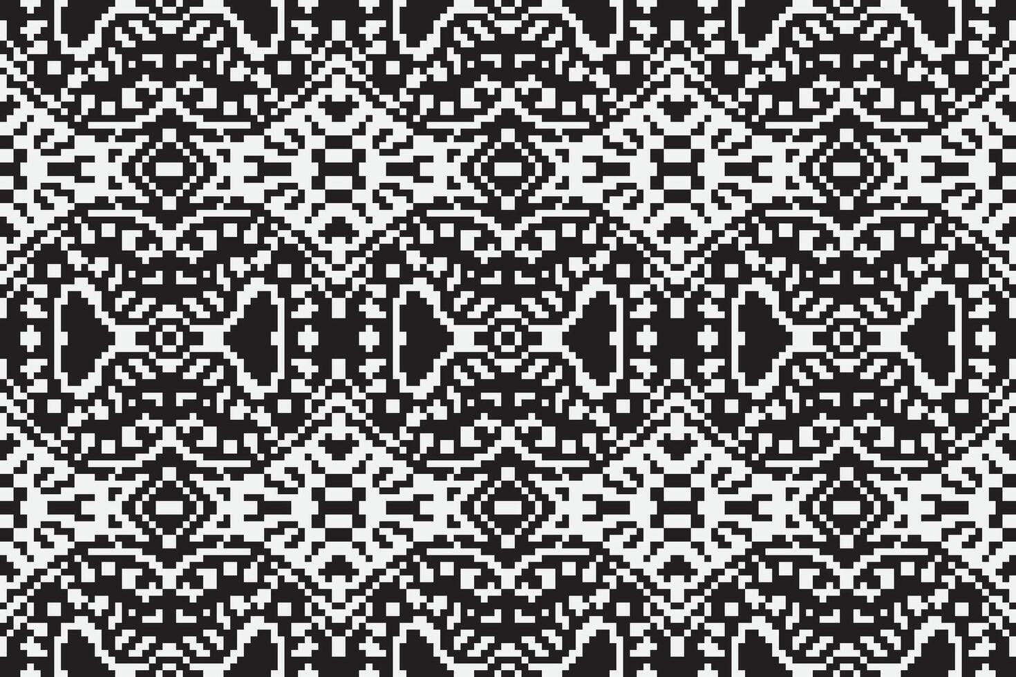Nordic pattern Seamless Native American, Motif embroidery, Pixel Ikat embroidery Design for Print tie dyeing pillowcase sambal puri kurti mughal architecture vector