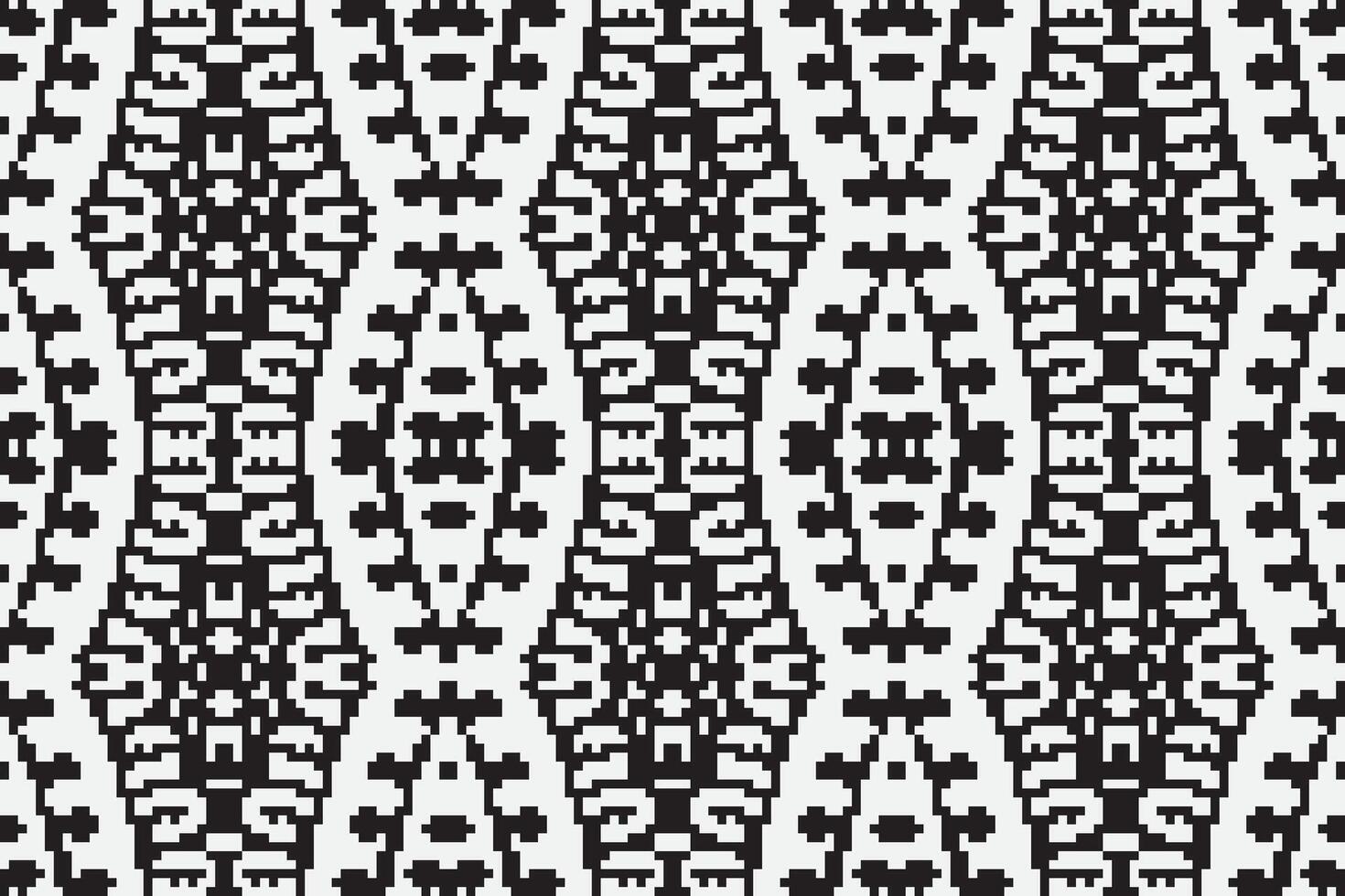 Nordic pattern Seamless Scandinavian pattern Motif embroidery, Pixel Ikat embroidery Design for Print tapestry floral kimono repeat pattern lacing spanish motif vector