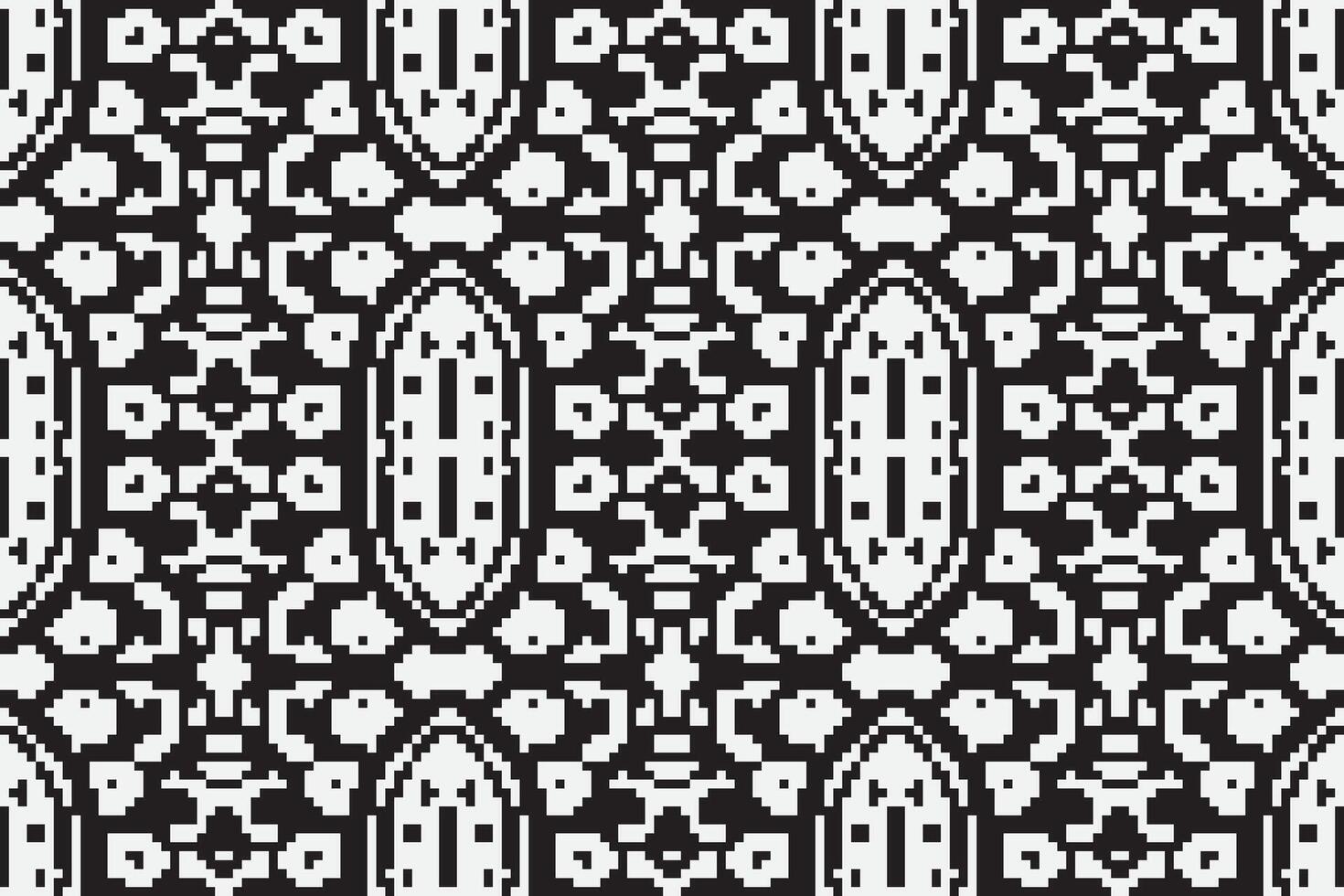 Navajo pattern Seamless Scandinavian pattern Motif embroidery, Pixel Ikat embroidery Design for Print tapestry floral kimono repeat pattern lacing spanish motif vector