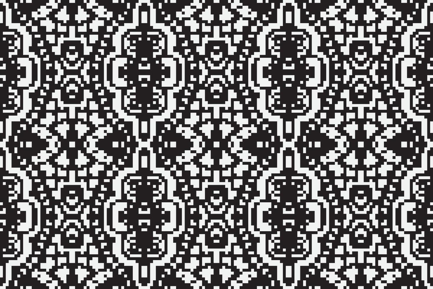 Nordic pattern Seamless Scandinavian pattern Motif embroidery, Pixel Ikat embroidery Design for Print pattern vintage flower folk navajo patchwork pattern vector