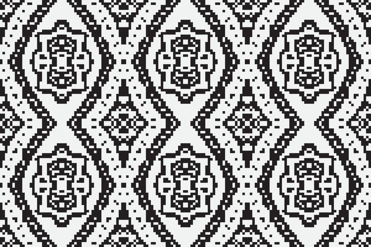 Motif folklore pattern Seamless Mughal architecture Motif embroidery, Pixel Ikat embroidery Design for Print vyshyvanka placemat quilt sarong sarong beach kurtis Indian motifs vector