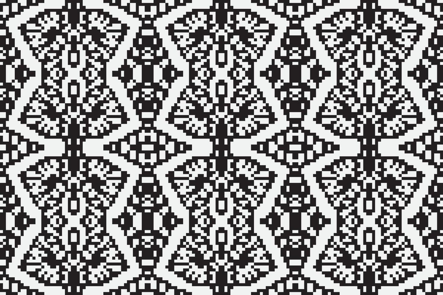 Motif folklore pattern Seamless Mughal architecture Motif embroidery, Pixel Ikat embroidery Design for Print kurta pattern mughal motifs tapestry pattern floral repeat vector