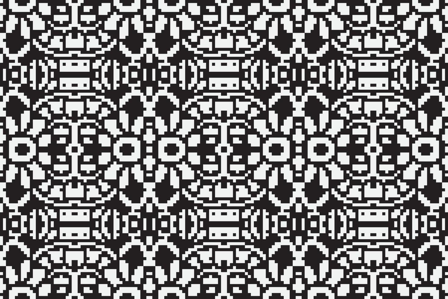 Patchwork pattern Seamless Bandana print silk Motif embroidery, Pixel Ikat embroidery Design for Print tapestry floral kimono repeat pattern lacing spanish motif vector